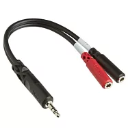 美國HOSA公3.5mm TRS轉雙母3.5mm TSF音源轉接器YMM-261(將立體聲分離成左右單聲道;輸入TRS轉TS輸出)中繼音訊轉接頭