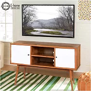 E-home Stin斯汀二空雙門多媒體收納電視櫃-兩色可選白色