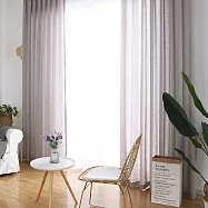 【巴芙洛】北歐白雪清涼透光不透人打孔式浪漫窗紗-灰色落地