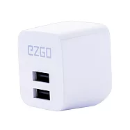 超急速雙USB插頭可折疊2.4A充電器時尚白 1入