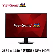 ViewSonic優派 VA2719-2K-smhd IPS面板 WQHD 薄邊框螢幕