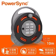 群加 PowerSync 2P 4開4插工業用輪座延長線/動力線/10m(TX44F100)