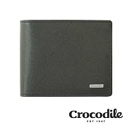 【Crocodile】Crocodile 鱷魚皮件 真皮短夾 Wind系列 9卡 1窗格 零錢包 拉鍊零錢袋 男夾 0103-5905 黑色