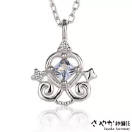 【Sayaka紗彌佳】925純銀夢幻仙杜瑞拉鑲鑽南瓜車造型項鍊 -白金色