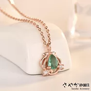 【Sayaka紗彌佳】925純銀小美人魚貝殼造型鑲鑽造型項鍊 -玫瑰金