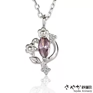 【Sayaka紗彌佳】925純銀格林童話長髮公主鑲鑽項鍊 -白金色