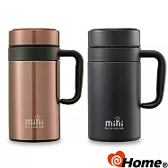 i-home 經典辦公杯 304不鏽鋼附提把濾網(2個-500cc)霧黑x2