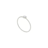 [SW 歐洲百年品牌訂製水晶] Snatch X MINIMENT迷你們 幸運水晶純鋼戒指 - 鋼色 1.經典白水晶 (四月幸運色) - XS 3號(內徑 1.4cm)