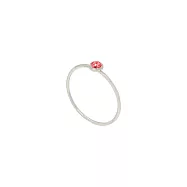 [採用施華洛世奇水晶] Snatch X MINIMENT迷你們 幸運水晶純鋼戒指 - 鋼色 2.史嘉蕾之紅(一月幸運色) - S 2.5號(內徑 1.35cm)