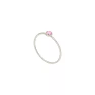 [SW 歐洲百年品牌訂製水晶]Snatch X MINIMENT迷你們 幸運水晶純鋼戒指 - 鋼色 4.公主輕粉紅(六月幸運色) - L 2.5號(內徑 1.35cm)