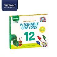 《MiDeer》-- 可洗式蠟筆(12色)-好餓的毛毛蟲☆