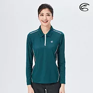 ADISI 女半門襟智能纖維超輕速乾長袖POLO衫AL2021042 (S-2XL) (PP紗 導溼快乾 排汗保暖 登山服)S水手藍