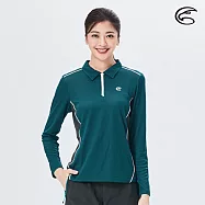 ADISI 女半門襟智能纖維超輕速乾長袖POLO衫AL2021042 (S-2XL) (PP紗 導溼快乾 排汗保暖 登山服)L水手藍