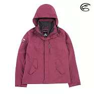 ADISI 女單件式防水透氣裡毛尼網外套(可拆帽) AJ1821031 (S-2XL) (毛尼網裡 風衣 登山外套 防水透氣外套)2XL紫薰酒紅