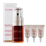 CLARINS 克蘭詩 黃金大眼精華組(黃金雙激萃30ml-航空版+V型緊緻抗引力大眼精華3ml*3)