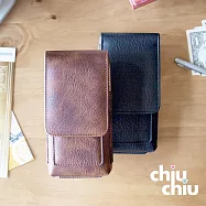 【CHIUCHIU】Nokia 8.3 5G (6.81吋)復古質感犀牛紋雙卡層可夾式保護皮套(沉穩黑)