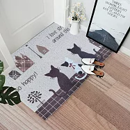 【巴芙洛】超大北歐風刮泥可裁剪絲圈門口地墊60x90cm貓咪