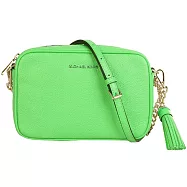 MICHAEL KORS 皮革拉鍊斜背包-青蘋果綠