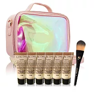 LANCOME 蘭蔻 超極光玩美粉底組[超極光精華水粉底5mlX6+粉底刷+兩用包]-公司貨