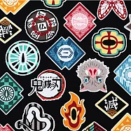 鬼滅之刃 印花布料圖騰黑色