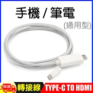 1.8米Type-C TO HDMI 4K影音轉接線(手機筆電通用版)-T902 白