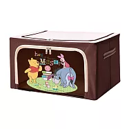 [收納王妃] 迪士尼 米奇/維尼系列 牛津布摺疊 22L 收納箱 堅固耐用 雙視窗 正版授權深棕/維尼玩具朋友