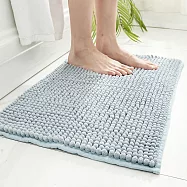 【巴芙洛】哇超吸水大顆粒吸水新款雪尼爾踏墊40*60cm【素色】霧霾藍