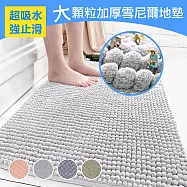 【巴芙洛】哇超吸水大顆粒吸水新款雪尼爾踏墊40*60cm【素色】淺灰色