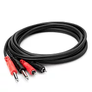 美國HOSA TECHNOLOGY雙TS公6.35mm轉雙母RCA音源轉接頭CPR-202(即將立體聲非平衡TS轉RCA音訊轉接器;長2公尺)