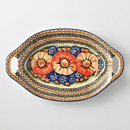 波蘭陶 滿城絕艷系列 雙耳長形深盤 31.5cm 波蘭手工製