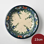 波蘭陶 紫花蔓藤系列 圓形深餐盤 23cm 波蘭手工製