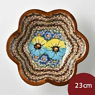 波蘭陶 極光冰河系列 花型深盤 23cm 波蘭手工製