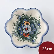 波蘭陶 紫花蔓藤系列 花型深盤 23cm 波蘭手工製