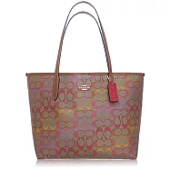 COACH 經典 PVC / 特色彩虹 / 托特包(卡其紅)