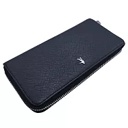 【SWORD PLAYER】經典牛皮單層拉鏈真皮男用長夾-黑