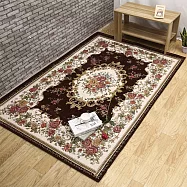 【巴芙洛】歐式風格雪尼爾緹花編織地毯140*200加大款-咖啡