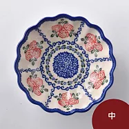 波蘭陶 漫野薔薇系列 波浪盤(中) 波蘭手工製