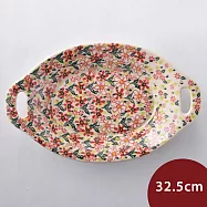 波蘭陶 春日花宴系列 雙耳長形深餐盤 32.5cm 波蘭手工製
