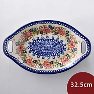 波蘭陶 耶誕市集系列 雙耳長形深餐盤 32.5cm 波蘭手工製