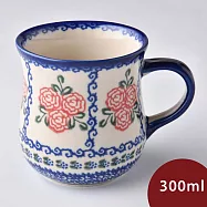波蘭陶 漫野薔薇系列 曲線馬克杯(小) 300ml 波蘭手工製