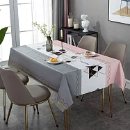 【巴芙洛】日式印花防水桌巾長方桌-137X180cm-大理石