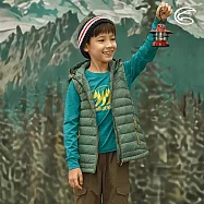 ADISI 童輕量超撥水羽絨連帽背心AV2021039 (120-150) (防潑水 白鴨絨 FP700 戶外機能)120森林綠