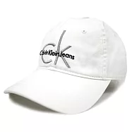 Calvin Klein logo刺繡鴨舌帽-白