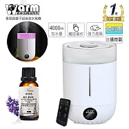 【 Warm 】上加水定時遙控觸控精油超音波負離子水氧機W-340T(超大霧量)+贈精油30ml一瓶