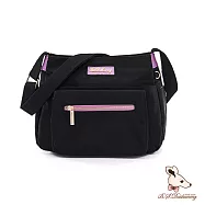 B.S.D.S冰山袋鼠 - BLACK魅惑 - 典雅拼接多層收納斜背包【U20061-KU】 芋紫黑