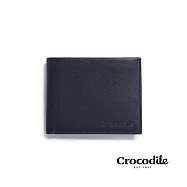 【Crocodile】 鱷魚皮件 真皮皮夾 Rocky系列 11卡 中翻2窗格 拉鍊零錢袋 男短夾-0103-09902 藍色