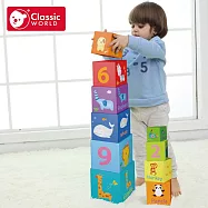 【德國 classic world 客來喜經典木玩】方塊疊疊樂《3567》