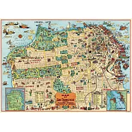 美國 Cavallini & Co. wrap 包裝紙/海報 舊金山地圖2