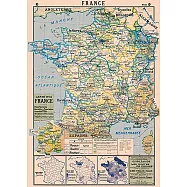 美國 Cavallini & Co. wrap 包裝紙/海報 法國地圖2