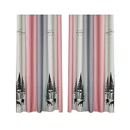 【巴芙洛】北歐色系採條鹿拉摺穿桿式/落地窗簾寬300x高210cm-拉摺穿桿-粉灰